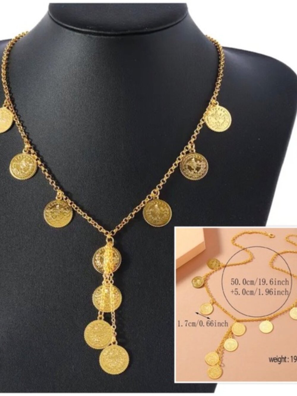 VANTAGE COIN TASSEL NECKLACE - Picture 2 of 3